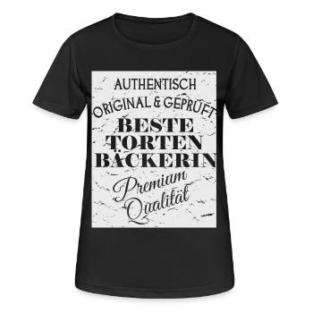 Authentisch beste Torten Bäckerin - Frauen T-Shirt atmungsaktiv - Schwarz - Vorne - AI Model Female 172 light (172cm)