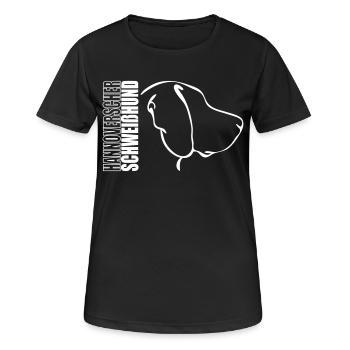 HANNOVERSCHER SCHWEIßHUND PROFIL - Frauen T-Shirt atmungsaktiv - Schwarz - Vorne - AI Model Female 172 light (172cm)