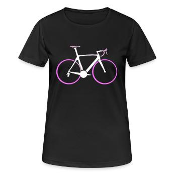 Bicycle, road bike, bicycle women gift - Women's Breathable T-Shirt - black - Front - AI Model Female 172 light (172cm)