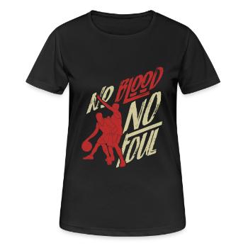 No Blood No Foul - Basketball Schiedsrichter Dunk - Frauen T-Shirt atmungsaktiv - Schwarz - Vorne - AI Model Female 172 light (172cm)
