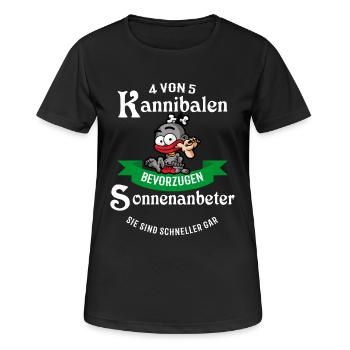 4 von 5 Kannibalen bevorzugen Sonnenanbeter - Frauen T-Shirt atmungsaktiv - Schwarz - Vorne - AI Model Female 172 light (172cm)