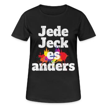 Kölsch jeden jeck es anders Kölner Grundgesetz Köln - Women's Breathable T-Shirt - black - Front - AI Model Female 172 light (172cm)