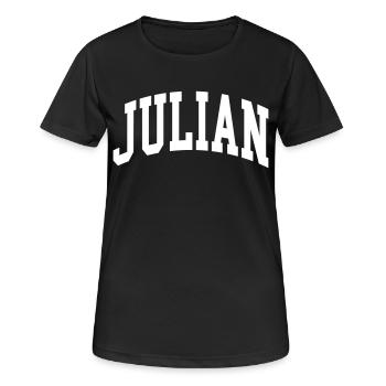 Julian - Frauen T-Shirt atmungsaktiv - Schwarz - Vorne - AI Model Female 172 light (172cm)