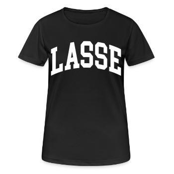Lasse - Frauen T-Shirt atmungsaktiv - Schwarz - Vorne - AI Model Female 172 light (172cm)