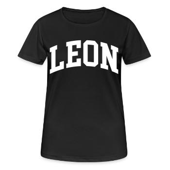 Leon - Frauen T-Shirt atmungsaktiv - Schwarz - Vorne - AI Model Female 172 light (172cm)