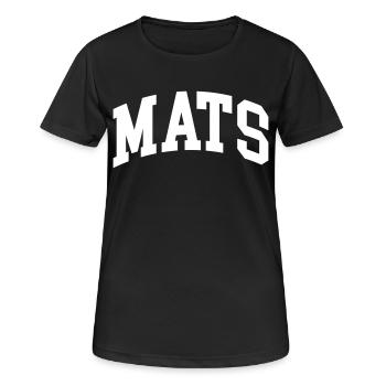 Mats - Frauen T-Shirt atmungsaktiv - Schwarz - Vorne - AI Model Female 172 light (172cm)