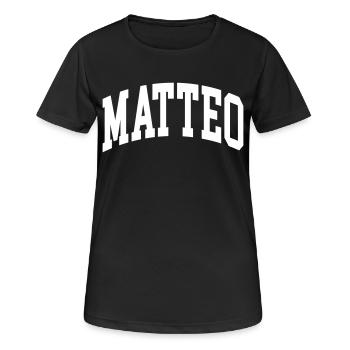 Matteo - Frauen T-Shirt atmungsaktiv - Schwarz - Vorne - AI Model Female 172 light (172cm)