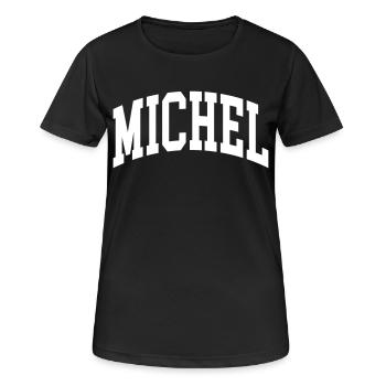 Michel - Frauen T-Shirt atmungsaktiv - Schwarz - Vorne - AI Model Female 172 light (172cm)