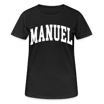 Manuel - T-shirt respirant Femme - noir - Devant - AI Model Female 172 light (172cm)