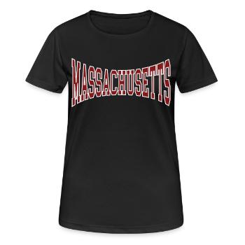 Massachusetts - Frauen T-Shirt atmungsaktiv - Schwarz - Vorne - AI Model Female 172 light (172cm)