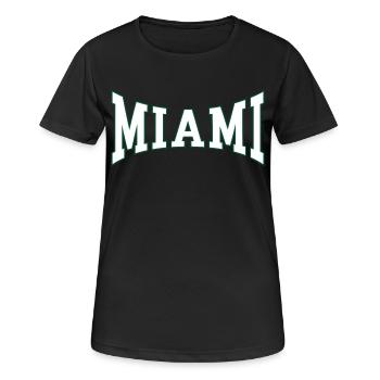 Miami - Frauen T-Shirt atmungsaktiv - Schwarz - Vorne - AI Model Female 172 light (172cm)
