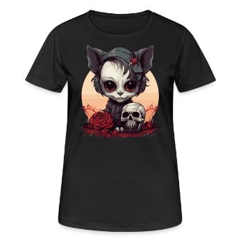 Mignon Chaton Gothique Emo - T-shirt respirant Femme - noir - Devant - AI Model Female 172 light (172cm)