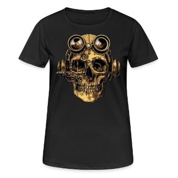 Crâne de zombie steampunk - T-shirt respirant Femme - noir - Devant - AI Model Female 172 light (172cm)