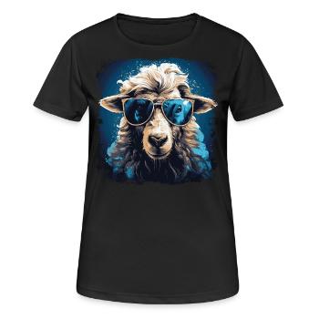 Mouton cool avec des lunettes de soleil - T-shirt respirant Femme - noir - Devant - AI Model Female 172 light (172cm)