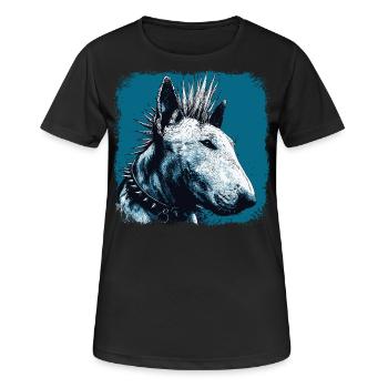 Punkrock Bullterrier - Frauen T-Shirt atmungsaktiv - Schwarz - Vorne - AI Model Female 172 light (172cm)