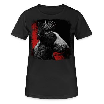 Punkrock Bullterrier - Frauen T-Shirt atmungsaktiv - Schwarz - Vorne - AI Model Female 172 light (172cm)