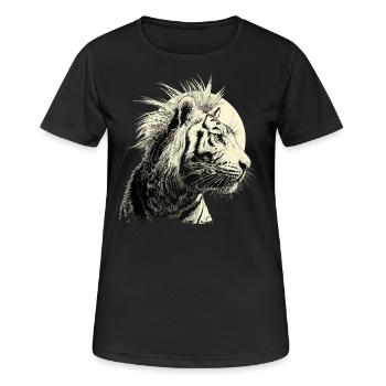 Tigerpunk - Frauen T-Shirt atmungsaktiv - Schwarz - Vorne - AI Model Female 172 light (172cm)