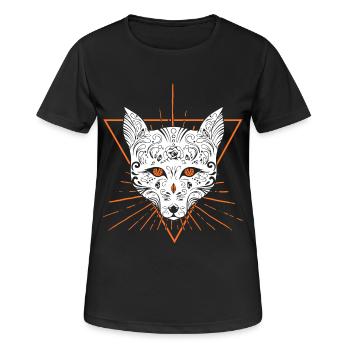 KATZE CAT HAUSTIER GESCHENK MIEZ KATER KÄTZCHEN - Frauen T-Shirt atmungsaktiv - Schwarz - Vorne - AI Model Female 172 light (172cm)