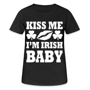 kiss me im irish baby - Frauen T-Shirt atmungsaktiv - Schwarz - Vorne - AI Model Female 172 light (172cm)