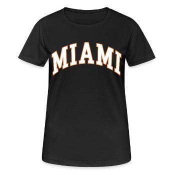 Miami - Frauen T-Shirt atmungsaktiv - Schwarz - Vorne - AI Model Female 172 light (172cm)