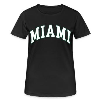 Miami - Frauen T-Shirt atmungsaktiv - Schwarz - Vorne - AI Model Female 172 light (172cm)