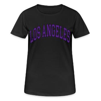 Los Angeles - Frauen T-Shirt atmungsaktiv - Schwarz - Vorne - AI Model Female 172 light (172cm)