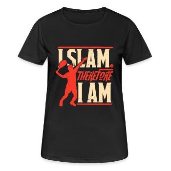 Je claque donc je suis - Tennis Serve Sport - T-shirt respirant Femme - noir - Devant - AI Model Female 172 light (172cm)