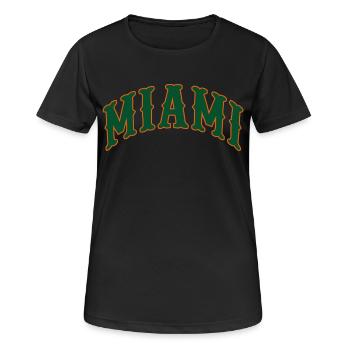 Miami - Frauen T-Shirt atmungsaktiv - Schwarz - Vorne - AI Model Female 172 light (172cm)