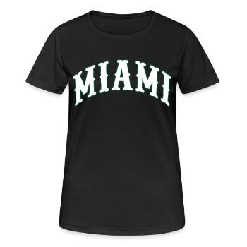 Miami - Frauen T-Shirt atmungsaktiv - Schwarz - Vorne - AI Model Female 172 light (172cm)