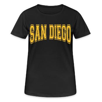 San Diego - T-shirt respirant Femme - noir - Devant - AI Model Female 172 light (172cm)