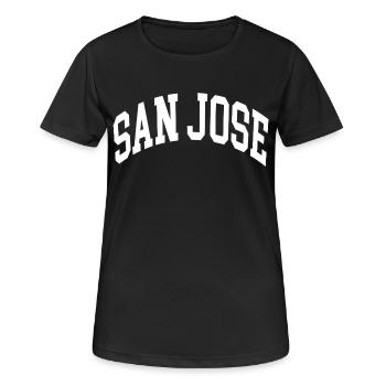 San Jose - Frauen T-Shirt atmungsaktiv - Schwarz - Vorne - AI Model Female 172 light (172cm)