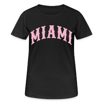 Miami - Frauen T-Shirt atmungsaktiv - Schwarz - Vorne - AI Model Female 172 light (172cm)