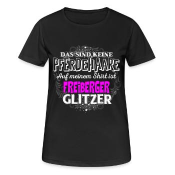 FREIBERGER - Glitzer - Frauen T-Shirt atmungsaktiv - Schwarz - Vorne - AI Model Female 172 light (172cm)