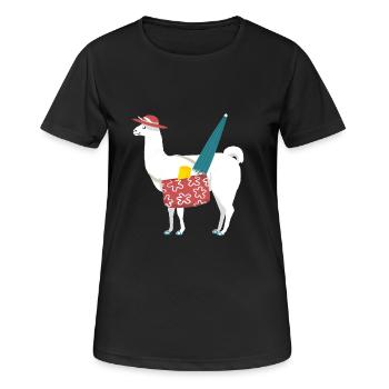 Ab zum Strand - Frauen T-Shirt atmungsaktiv - Schwarz - Vorne - AI Model Female 172 light (172cm)