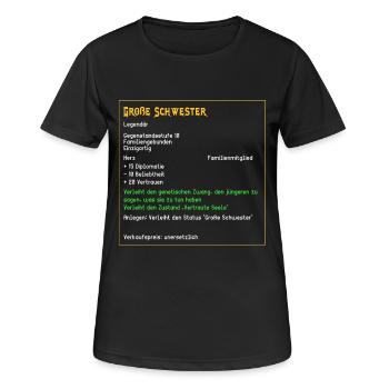 Legendäre große Schwester Familie Seele Legendär - Frauen T-Shirt atmungsaktiv - Schwarz - Vorne - AI Model Female 172 light (172cm)
