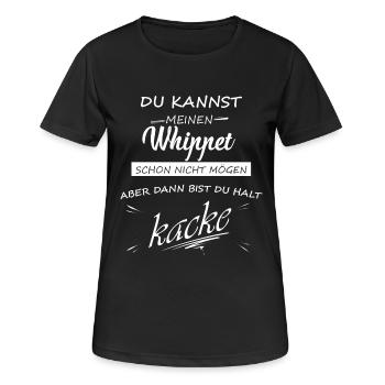 WHIPPET - Du bist kacke - Frauen T-Shirt atmungsaktiv - Schwarz - Vorne - AI Model Female 172 light (172cm)