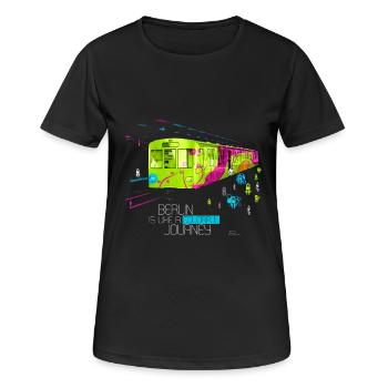 Berlin is like a colorful journey - Frauen T-Shirt atmungsaktiv - Schwarz - Vorne - AI Model Female 172 light (172cm)