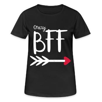 BFF Crazy Pfeil coeur rouge Partenaire Partenaire T.2 - T-shirt respirant Femme - noir - Devant - AI Model Female 172 light (172cm)