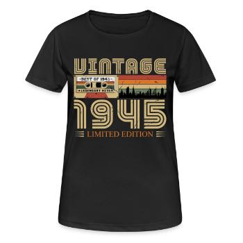 1945 Birthday 1945 Vintage Birthday 1945 - Women's Breathable T-Shirt - black - Front - AI Model Female 172 light (172cm)