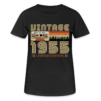 1955 Birthday 1955 Vintage Birthday 1955 - Women's Breathable T-Shirt - black - Front - AI Model Female 172 light (172cm)