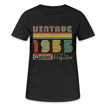 1955 Birthday 1955 Vintage Birthday 1955 - Women's Breathable T-Shirt - black - Front - AI Model Female 172 light (172cm)