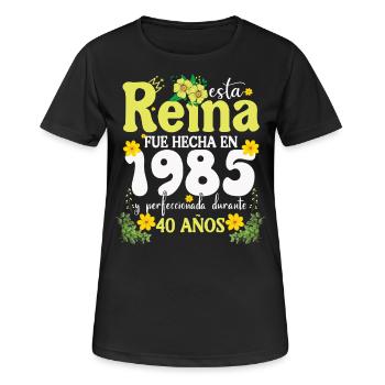 40 ans anniversaire cadeau femme fabriqué en 1985 - T-shirt respirant Femme - noir - Devant - AI Model Female 172 light (172cm)