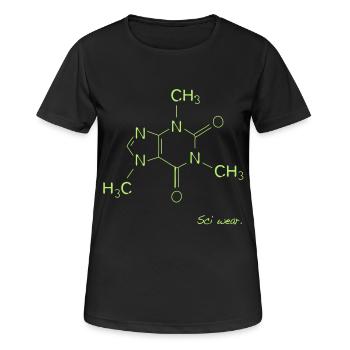 Caféine - T-shirt respirant Femme - noir - Devant - AI Model Female 172 light (172cm)
