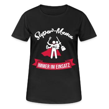 Super Mom Always in use gift for moms - Women's Breathable T-Shirt - black - Front - AI Model Female 172 light (172cm)
