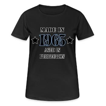 1965 - Frauen T-Shirt atmungsaktiv - Schwarz - Vorne - AI Model Female 172 light (172cm)