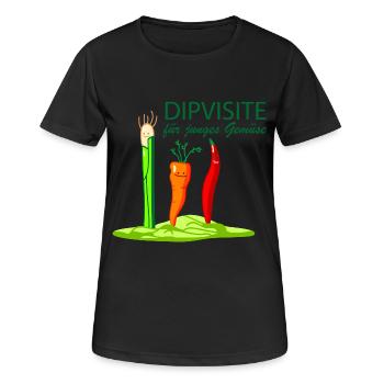 Junges Gemüse zum dippen. - Frauen T-Shirt atmungsaktiv - Schwarz - Vorne - AI Model Female 172 light (172cm)