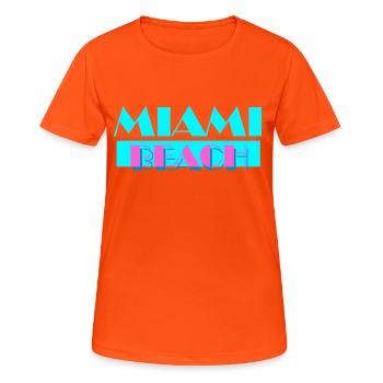 Miami Beach - T-shirt respirant Femme - orange néon - Devant - AI Model Female 172 dark (172cm)