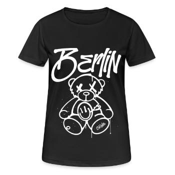Cadeau de mascotte d’ours de Berlin de style berlinois - T-shirt respirant Femme - noir - Devant - AI Model Female 172 light (172cm)