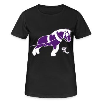 kaltblutziehtk - Frauen T-Shirt atmungsaktiv - Schwarz - Vorne - AI Model Female 172 light (172cm)