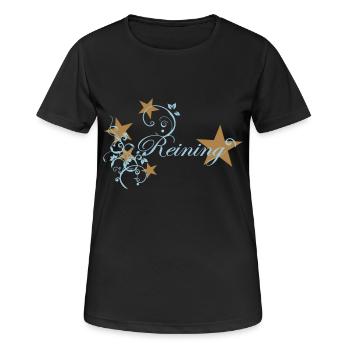 Reining étoiles Froral tribal - T-shirt respirant Femme - noir - Devant - AI Model Female 172 light (172cm)